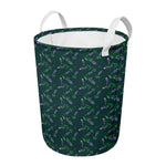 Purple Lavender Pattern Print Round Laundry Basket