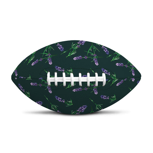 Purple Lavender Pattern Print Rugby Ball