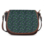 Purple Lavender Pattern Print Saddle Bag