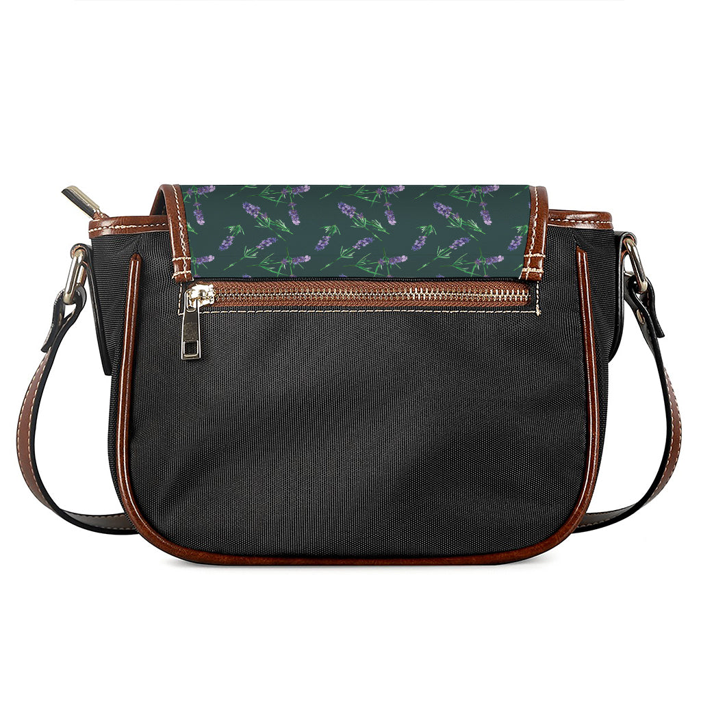 Purple Lavender Pattern Print Saddle Bag