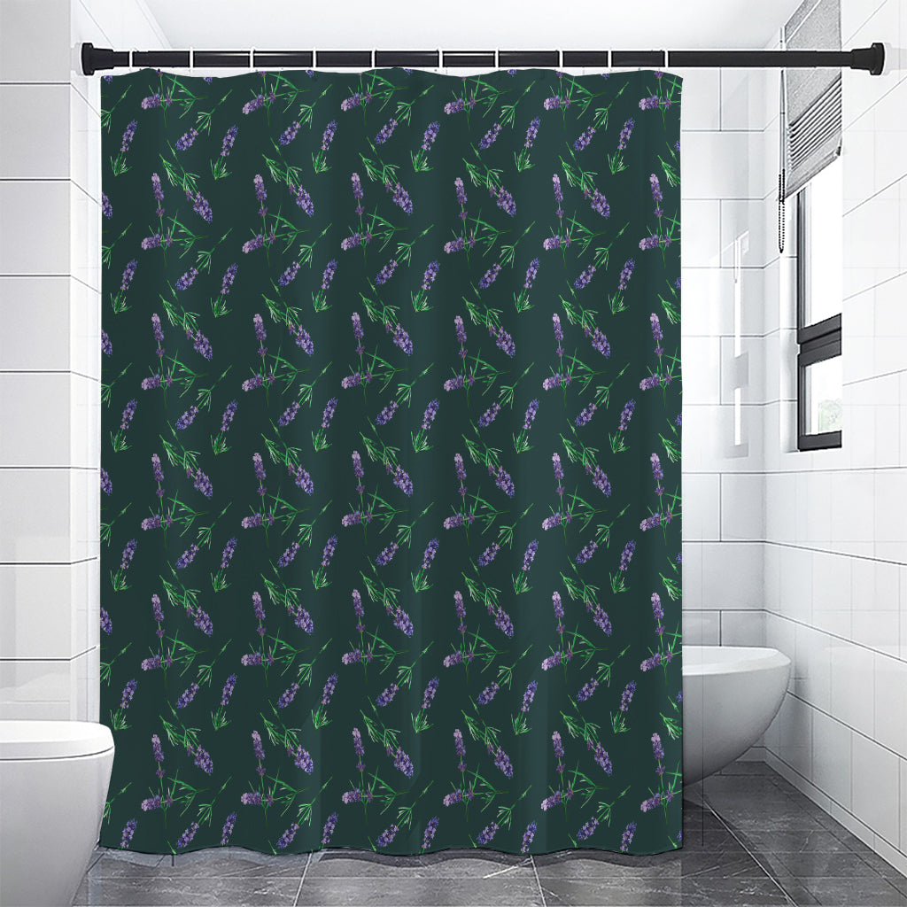 Purple Lavender Pattern Print Shower Curtain