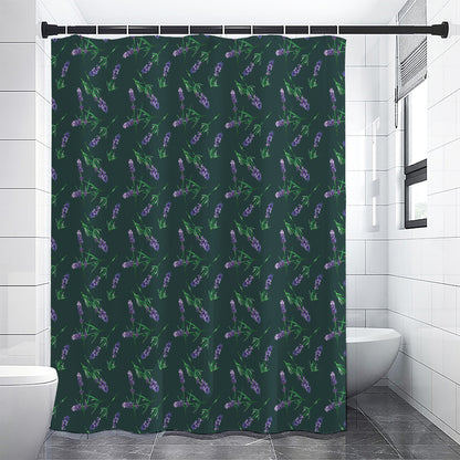 Purple Lavender Pattern Print Shower Curtain