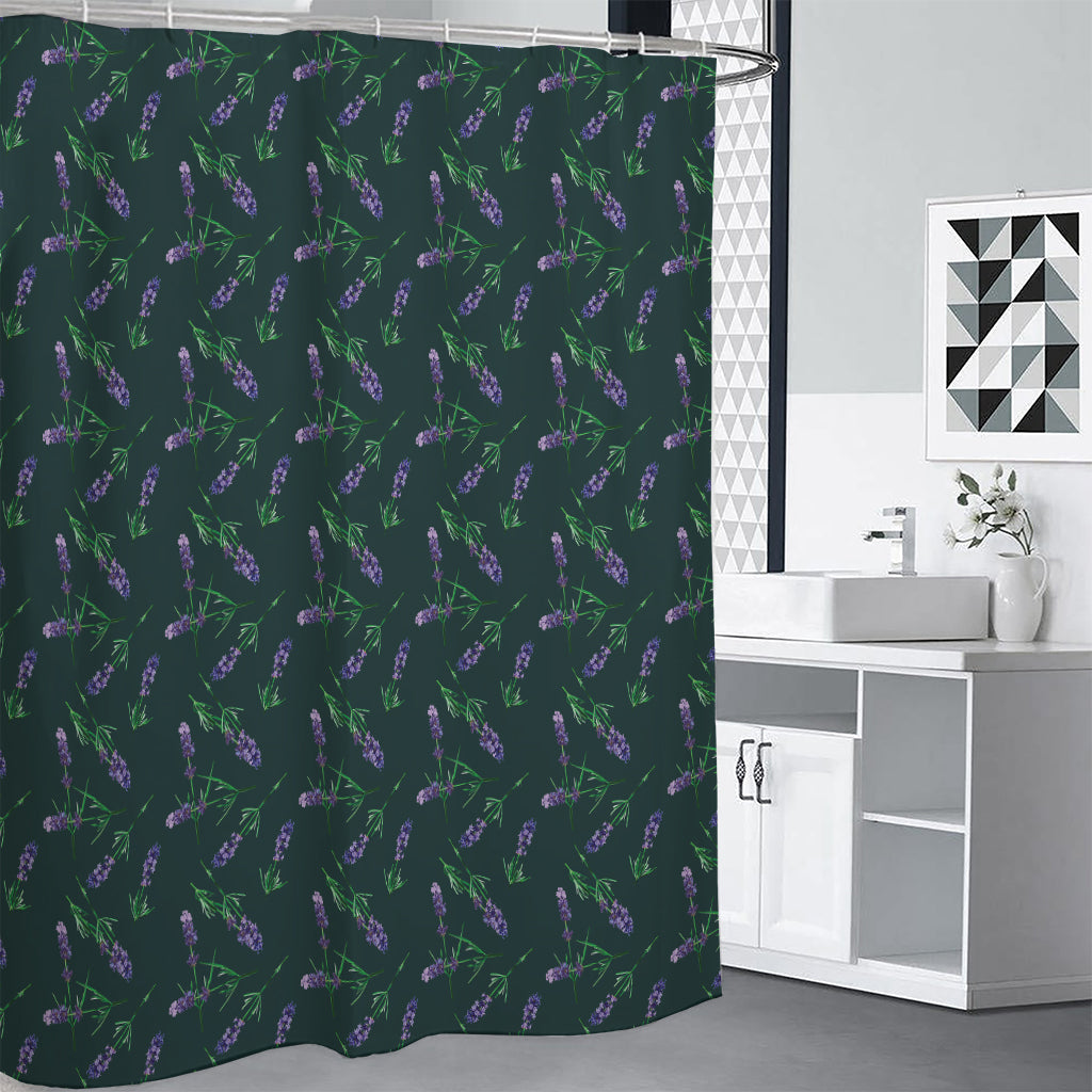 Purple Lavender Pattern Print Shower Curtain