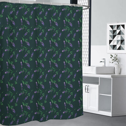 Purple Lavender Pattern Print Shower Curtain