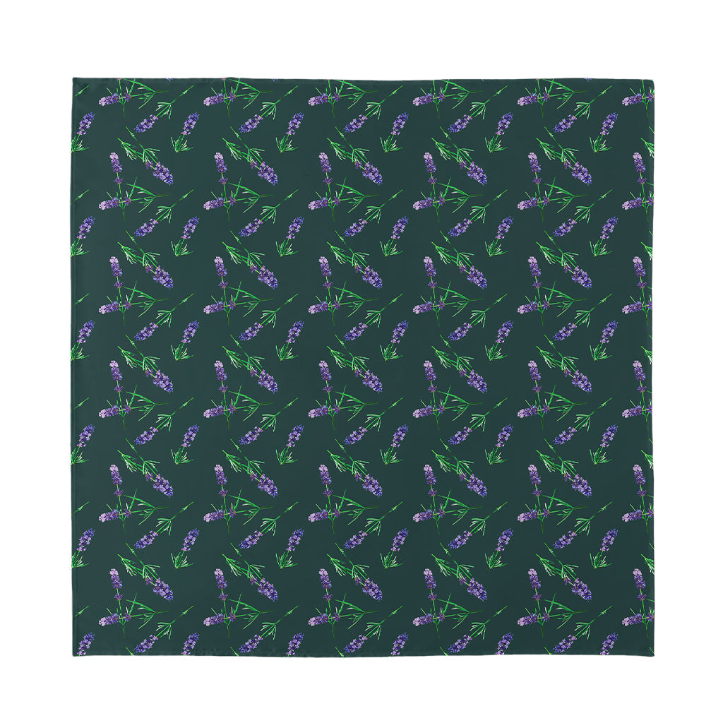 Purple Lavender Pattern Print Silk Bandana