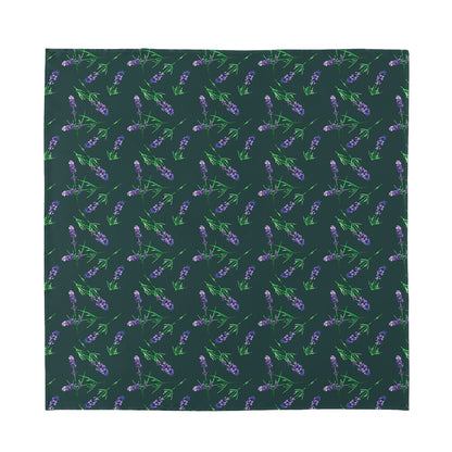 Purple Lavender Pattern Print Silk Bandana