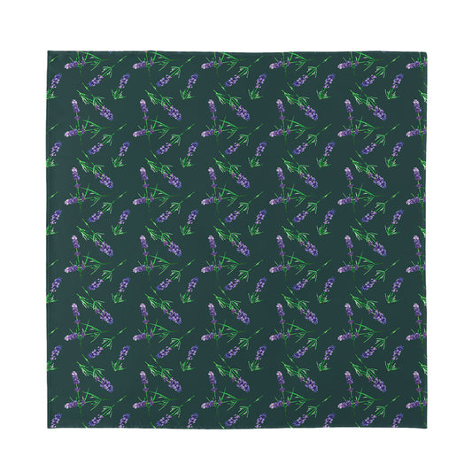 Purple Lavender Pattern Print Silk Bandana