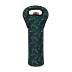 Purple Lavender Pattern Print Single Neoprene Wine Tote
