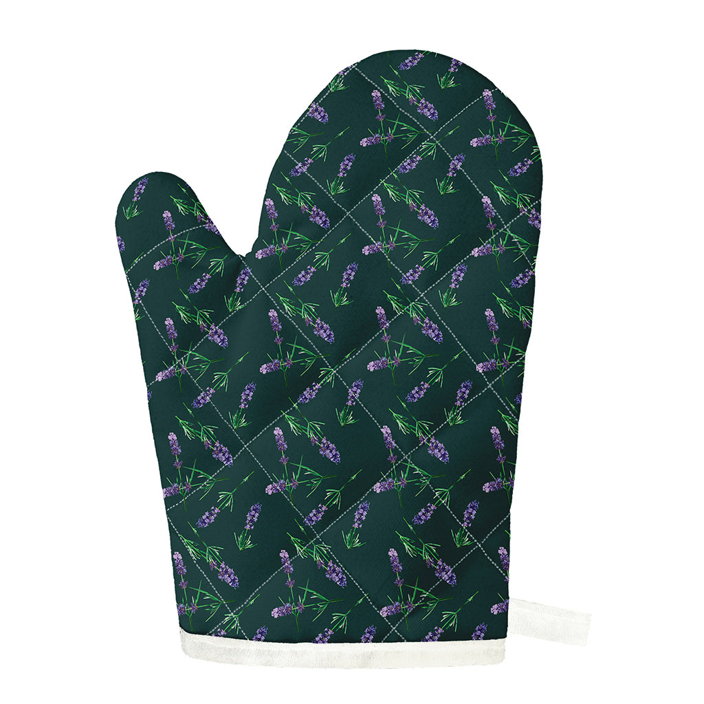 Purple Lavender Pattern Print Single Oven Mitt
