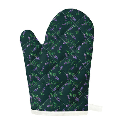 Purple Lavender Pattern Print Single Oven Mitt