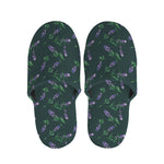 Purple Lavender Pattern Print Slippers