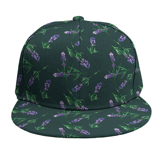 Purple Lavender Pattern Print Snapback Cap