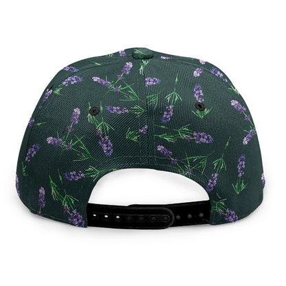 Purple Lavender Pattern Print Snapback Cap