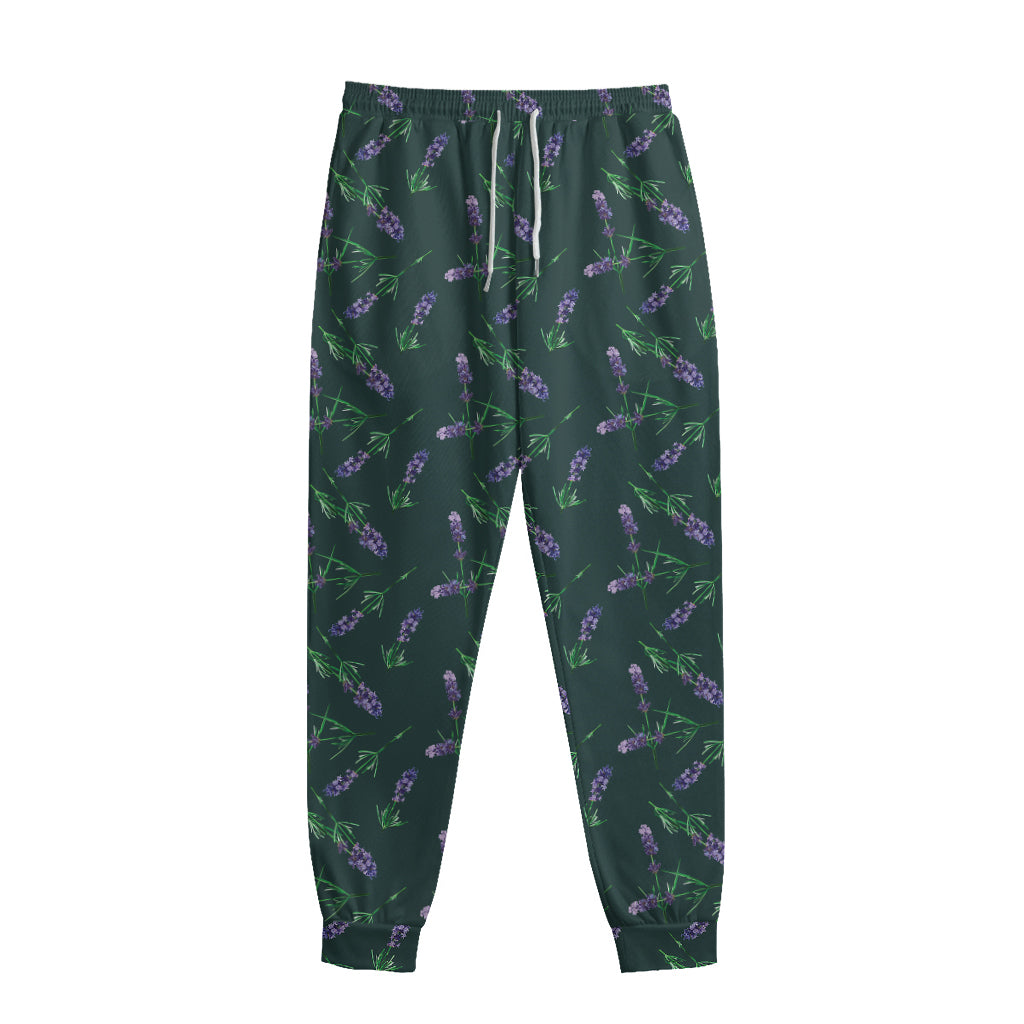 Purple Lavender Pattern Print Sweatpants