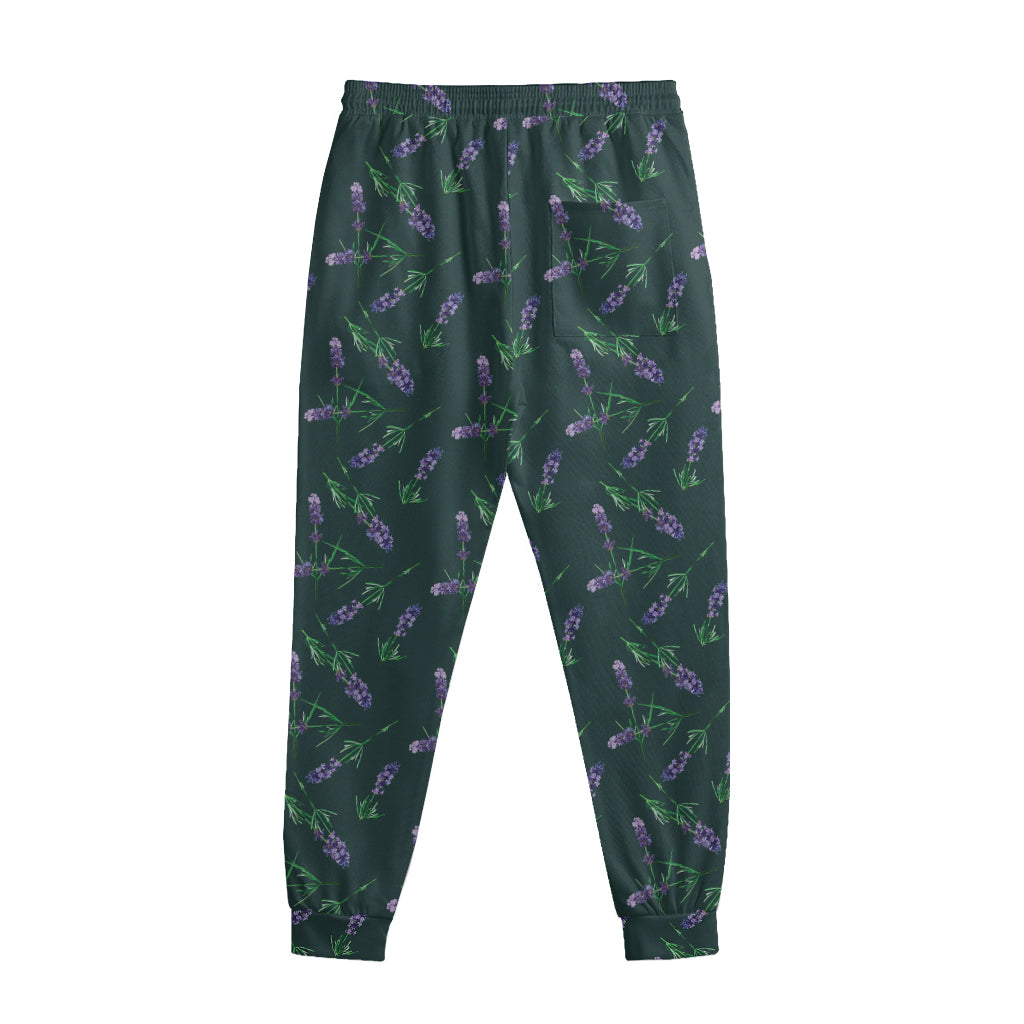 Purple Lavender Pattern Print Sweatpants