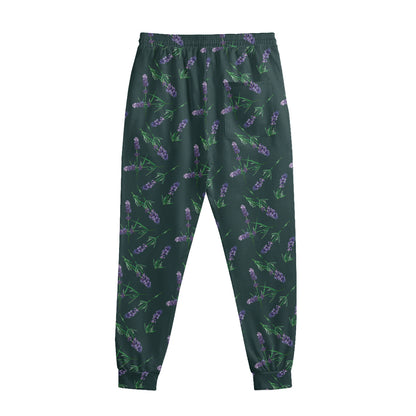Purple Lavender Pattern Print Sweatpants