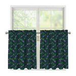 Purple Lavender Pattern Print Tier Curtains