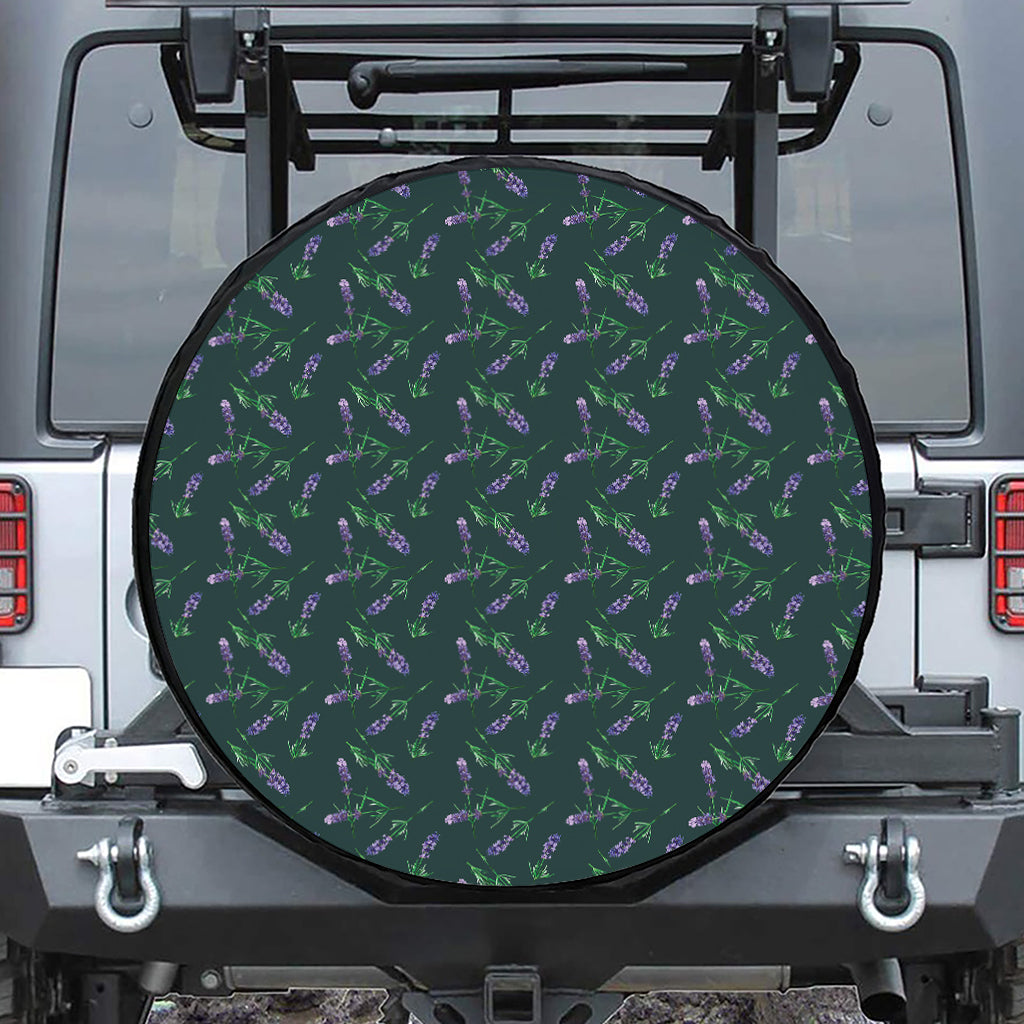 Purple Lavender Pattern Print Tire Cover