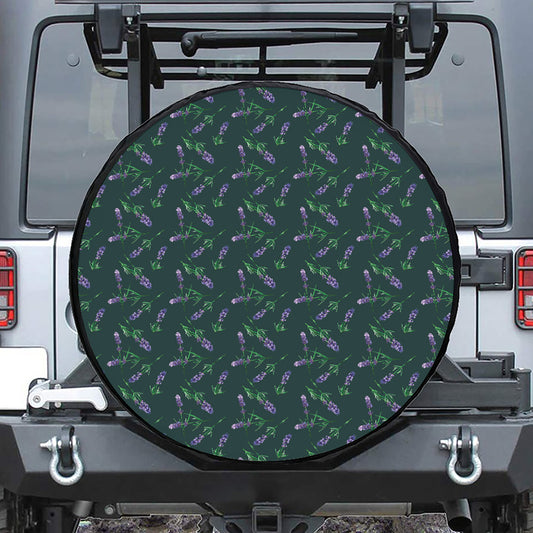 Purple Lavender Pattern Print Tire Cover
