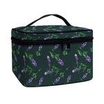 Purple Lavender Pattern Print Travel Makeup Bag