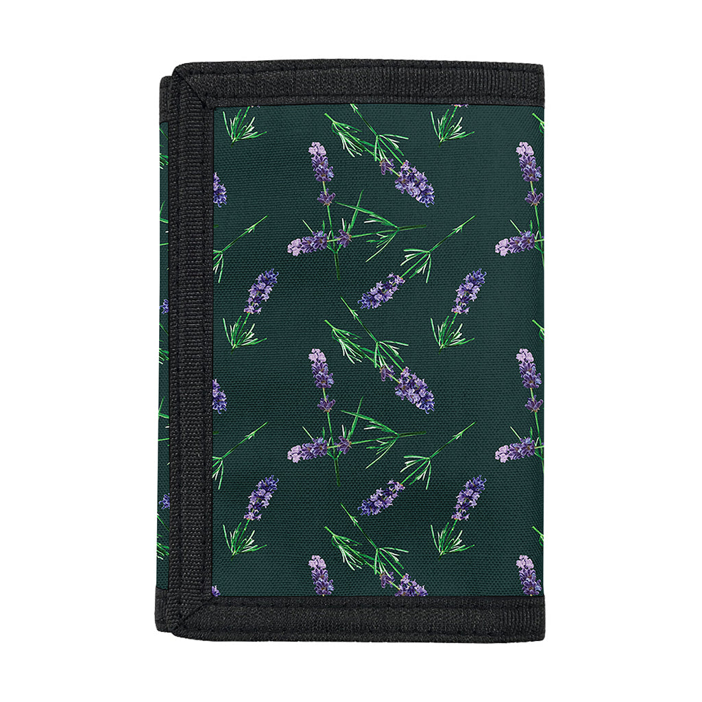 Purple Lavender Pattern Print Trifold Wallet