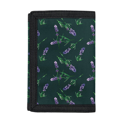Purple Lavender Pattern Print Trifold Wallet