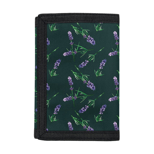Purple Lavender Pattern Print Trifold Wallet