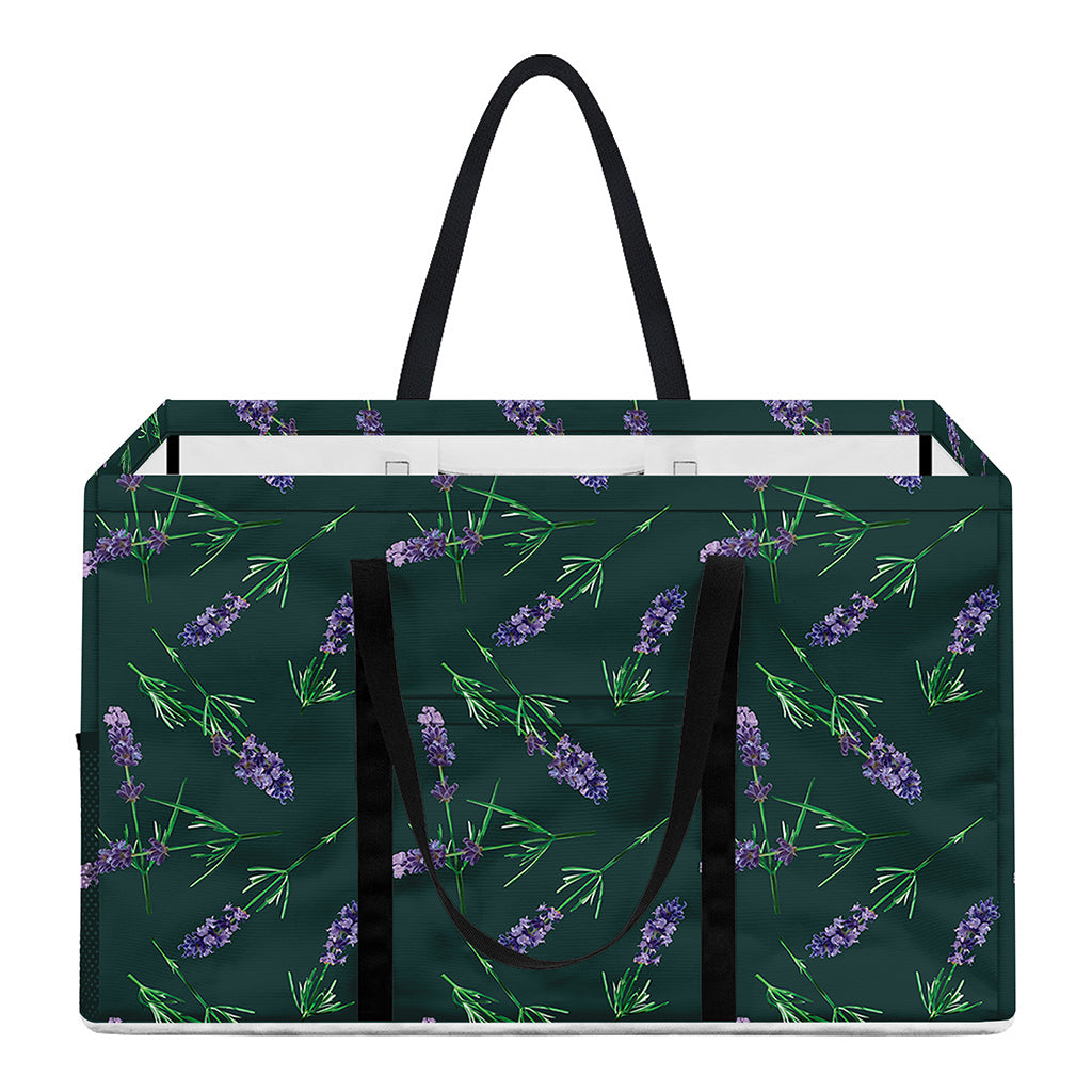 Purple Lavender Pattern Print Utility Tote Bag