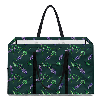 Purple Lavender Pattern Print Utility Tote Bag
