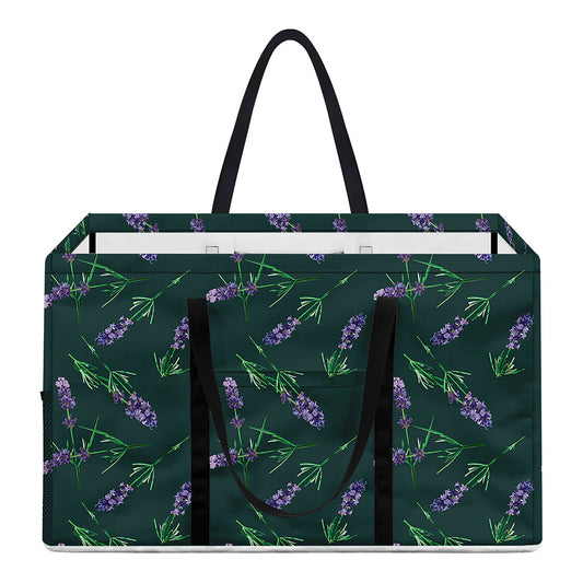 Purple Lavender Pattern Print Utility Tote Bag