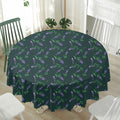 Purple Lavender Pattern Print Waterproof Round Tablecloth