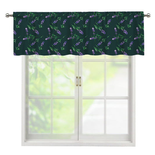 Purple Lavender Pattern Print Window Valance