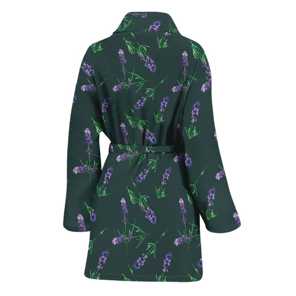 Purple Lavender Pattern Print Women's Bathrobe