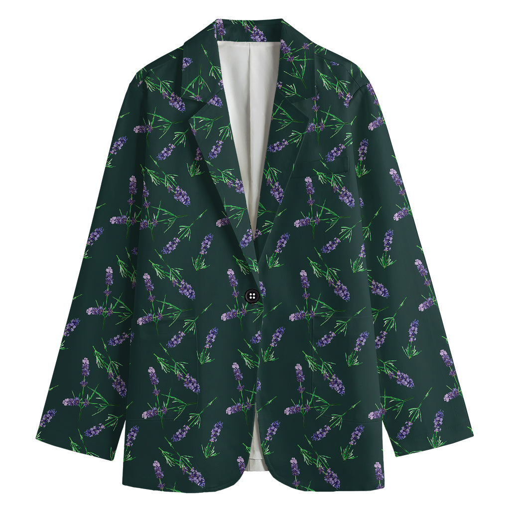 Purple Lavender Pattern Print Women's Blazer