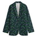 Purple Lavender Pattern Print Women's Cotton Blazer