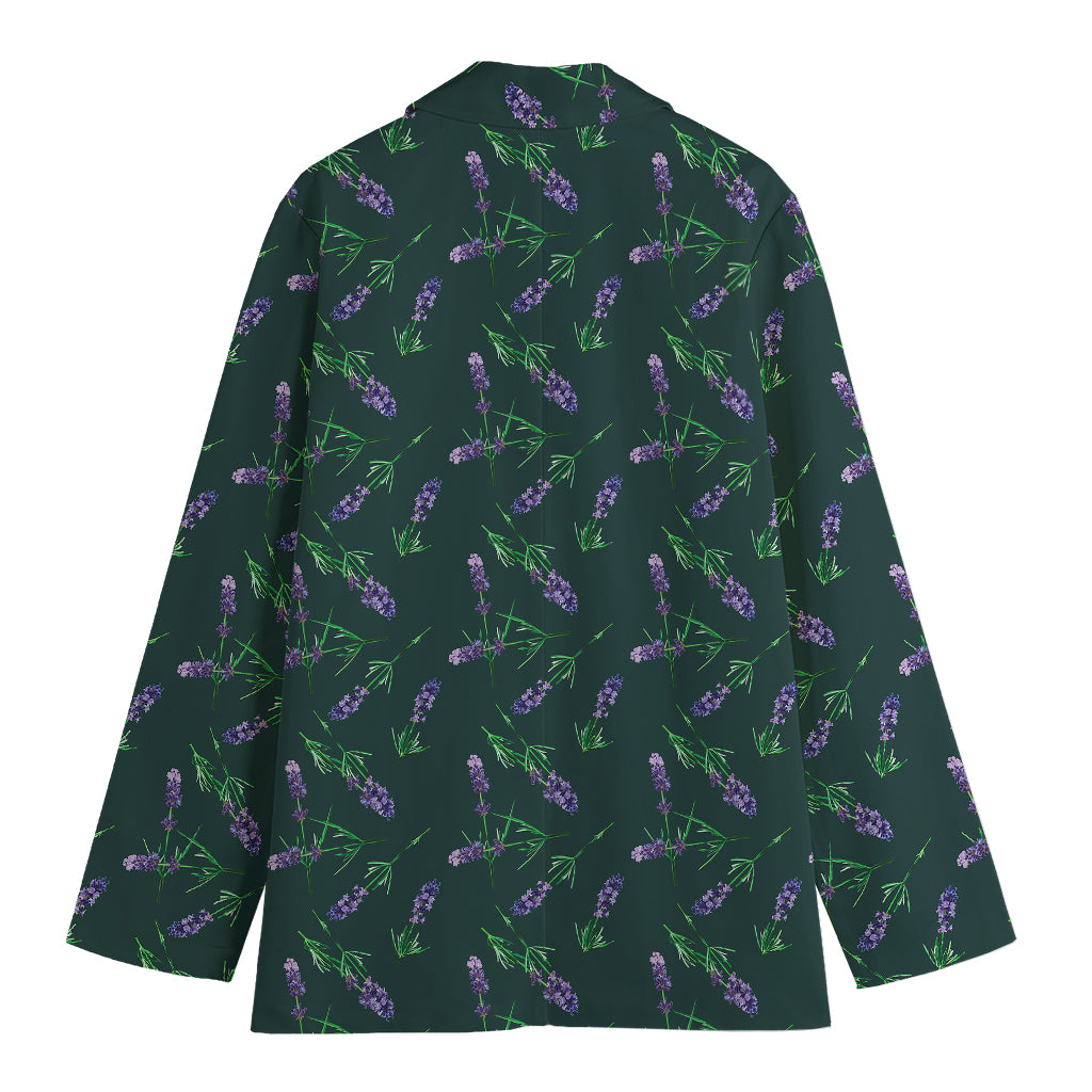 Purple Lavender Pattern Print Women's Cotton Blazer