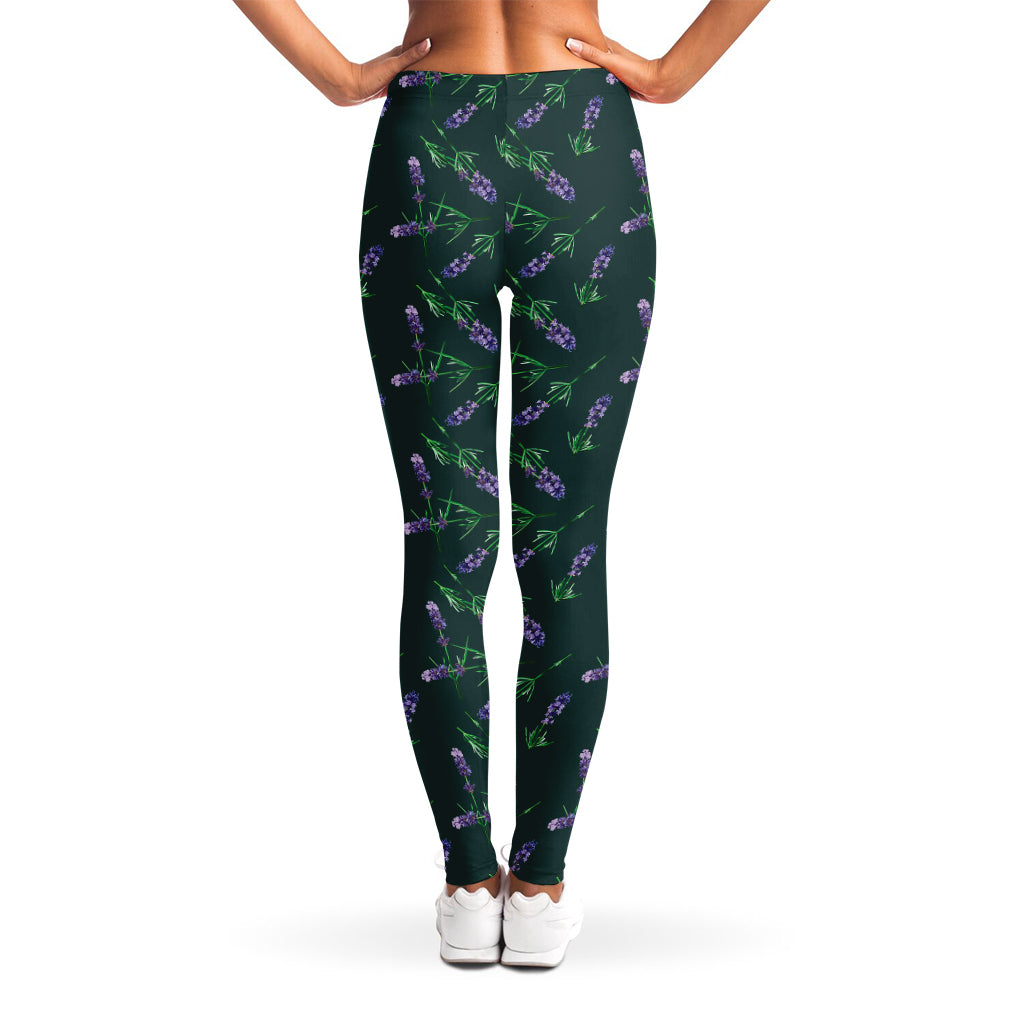 Purple Lavender Pattern Print Women's Leggings