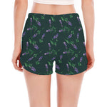 Purple Lavender Pattern Print Women's Split Running Shorts