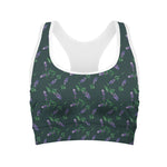 Purple Lavender Pattern Print Women's Sports Bra