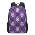Purple Leo Zodiac Pattern Print 17 Inch Backpack
