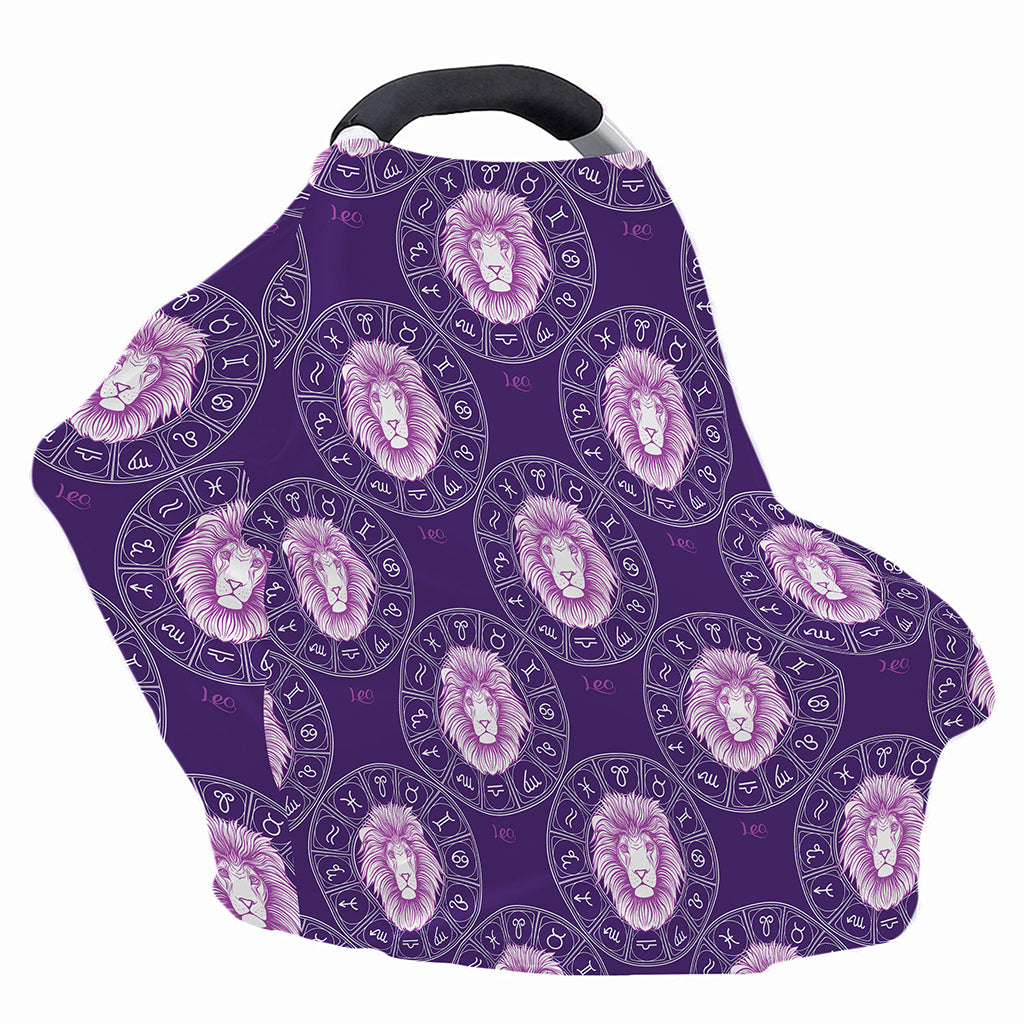 Purple Leo Zodiac Pattern Print Baby Seat Cover