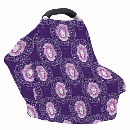 Purple Leo Zodiac Pattern Print Baby Seat Cover