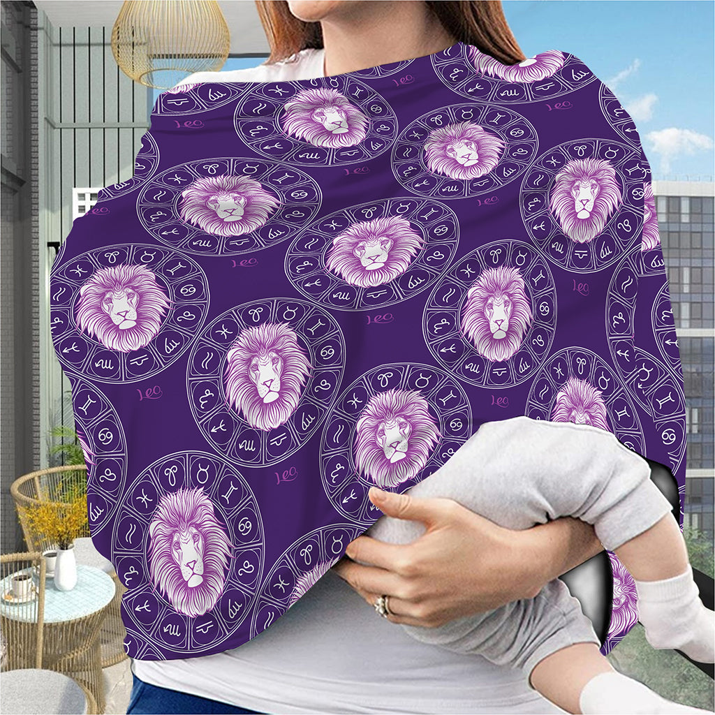 Purple Leo Zodiac Pattern Print Baby Seat Cover