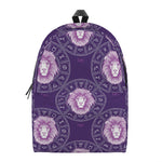 Purple Leo Zodiac Pattern Print Backpack
