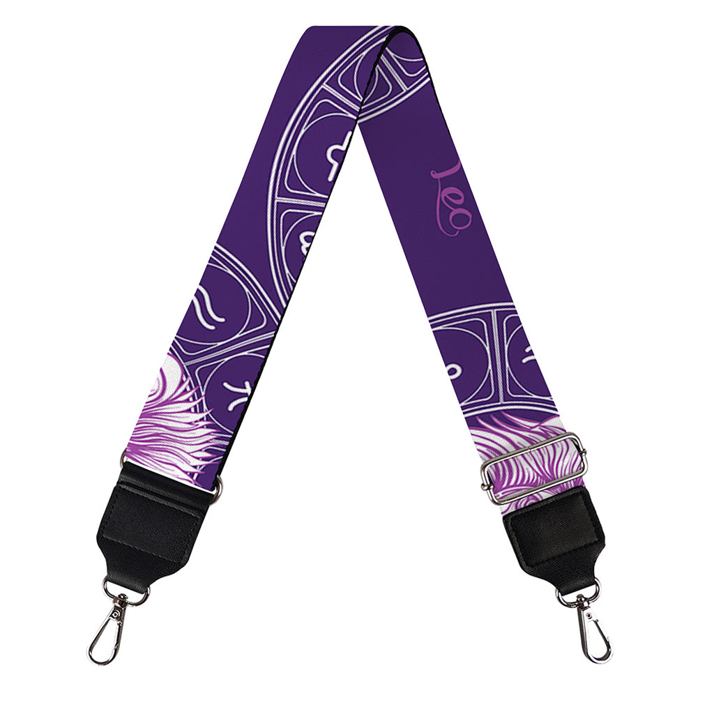 Purple Leo Zodiac Pattern Print Bag Strap