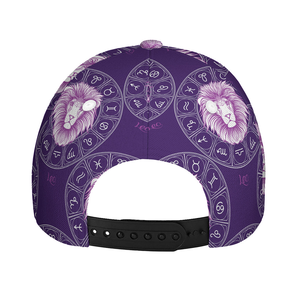 Purple Leo Zodiac Pattern Print Baseball Cap