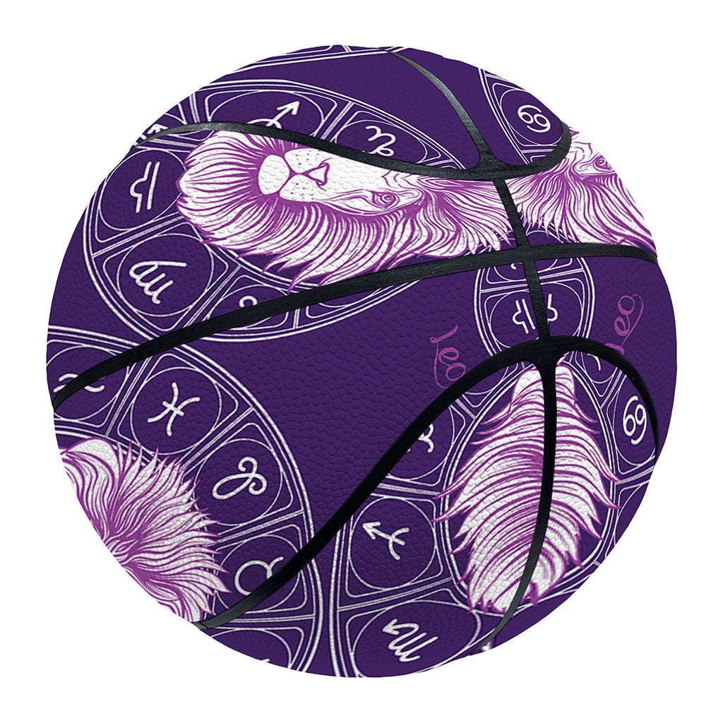 Purple Leo Zodiac Pattern Print Basketball
