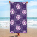 Purple Leo Zodiac Pattern Print Beach Towel