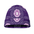 Purple Leo Zodiac Pattern Print Beanie