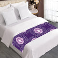 Purple Leo Zodiac Pattern Print Bed Runner